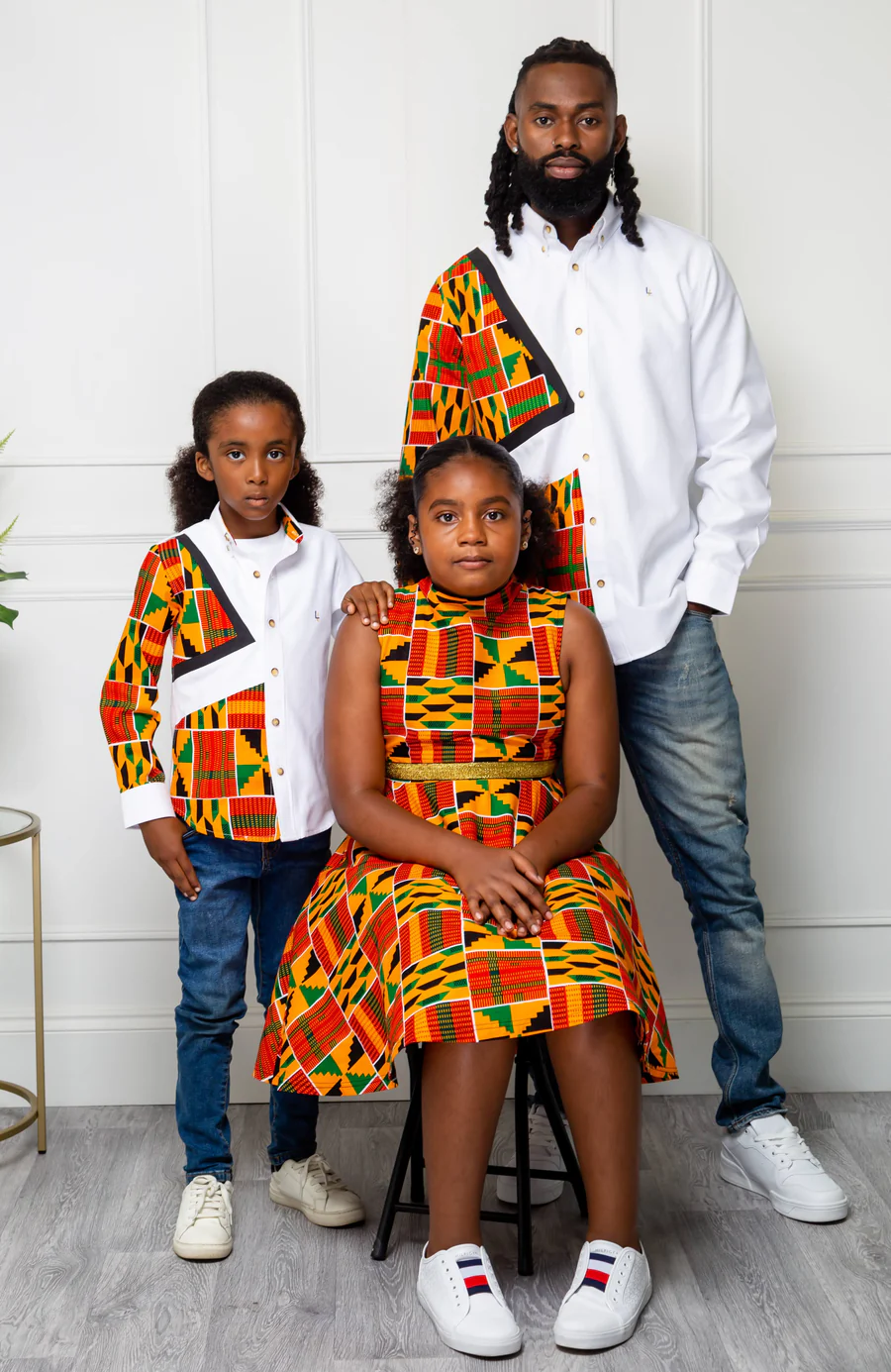 Little Girl’s Party Dress | African Print High Neck Midi Dress